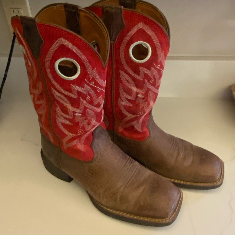 Justin Boots Red and Brown Western Boots